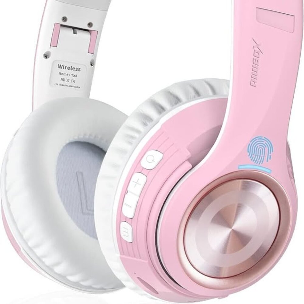 Riwbox TX8 Bluetooth Headphones, Over Ear Headphones - Pink - NIB